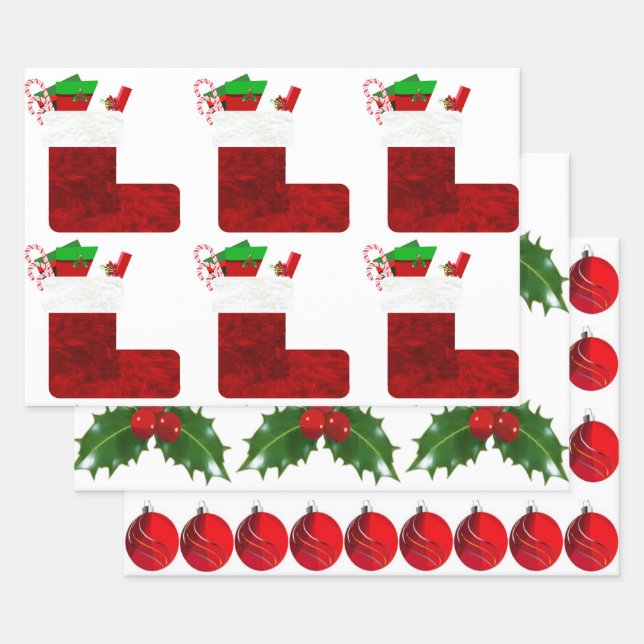 Weihnachtswrapping-Papier Geschenkpapier Set (Set)