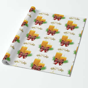 Weihnachtswrapping Papier Kerzen Geschenkpapier