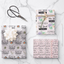 Weihnachtswrapping Papier Set von 3