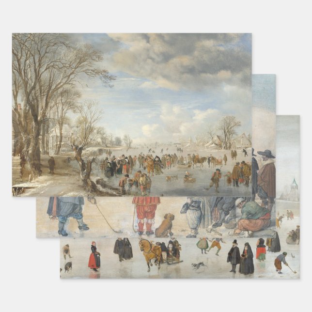 Weihnachtswrapping Papier WINTER ICE FAIR (Set)