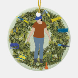 Weihnachtswreath-Agility-Lenker 1 Keramik Ornament