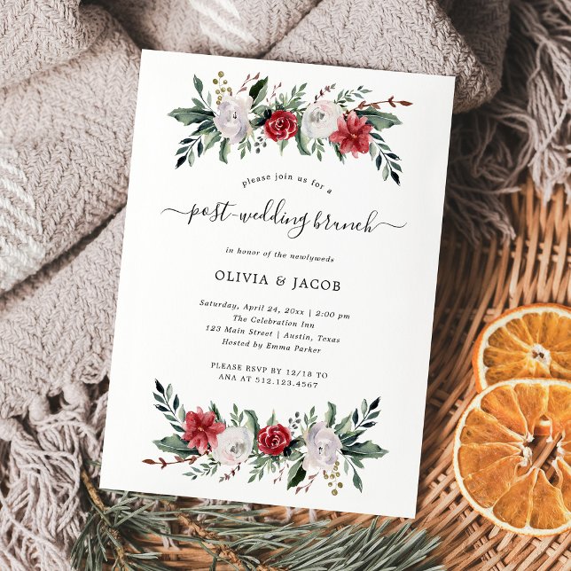 Weihnachtswreath Floral | Post Wedding Brunch Invi Einladung (Von Creator hochgeladen)