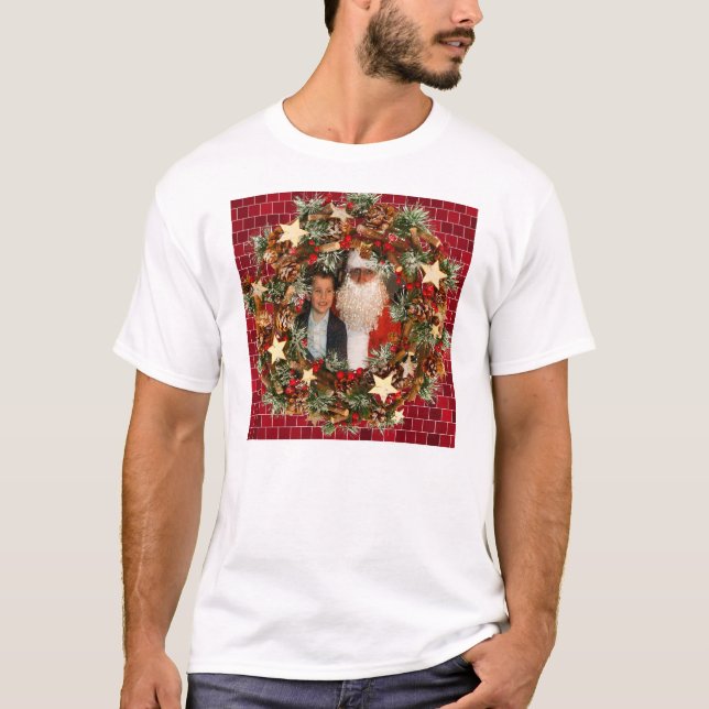 Weihnachtswreath-Gewohnheits-Foto T-Shirt (Vorderseite)