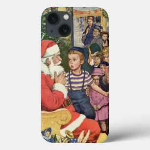 Weihnachtswunsch im Vintage-Stil, Junge auf dem Sc Case-Mate iPhone Hülle