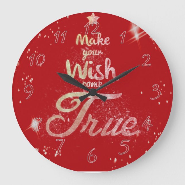 Weihnachtswunsch kommen wahr große wanduhr (Vorderseite)