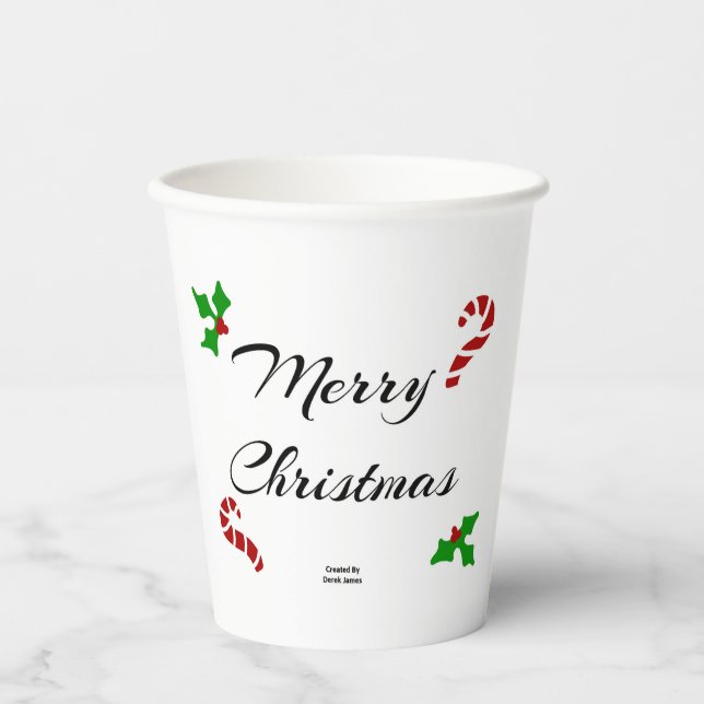 Weihnachtswunsch-Papierbecher Pappbecher (Vorderseite)