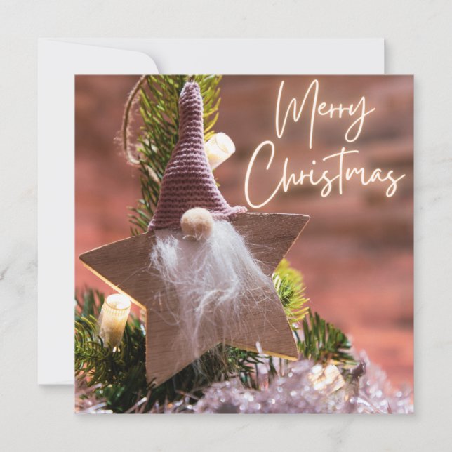 Weihnachtswünsche auf einem rosa Zierhintergrund # Feiertagskarte (Vorderseite)