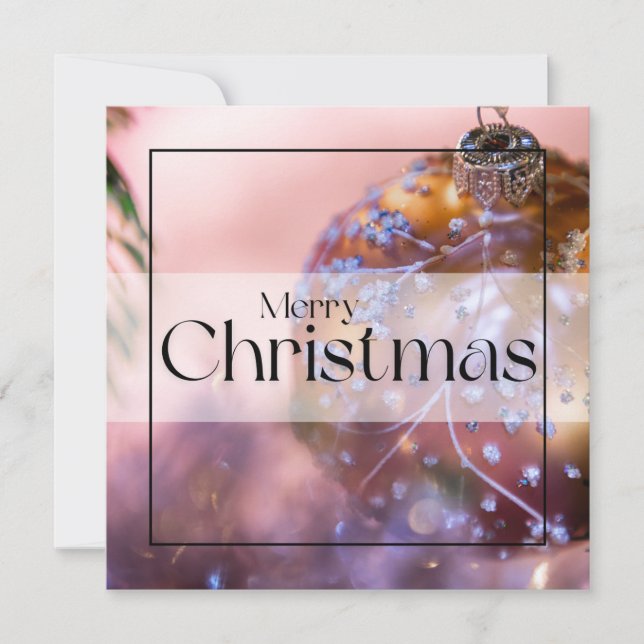 Weihnachtswünsche auf einem rosa Zierhintergrund # Feiertagskarte (Vorderseite)