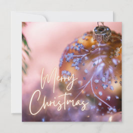 Weihnachtswünsche auf einem rosa Zierhintergrund # Feiertagskarte