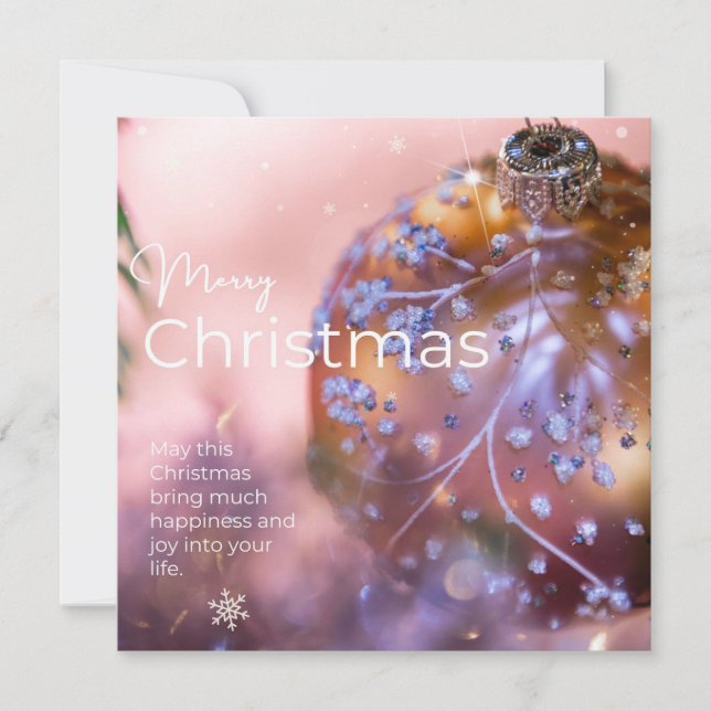 Weihnachtswünsche auf einem rosa Zierhintergrund # Feiertagskarte (Vorderseite)