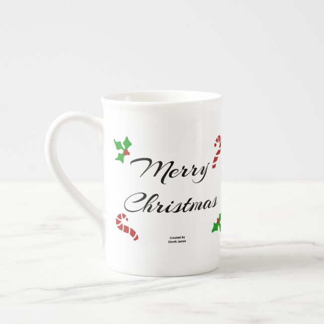 Weihnachtswünsche Bone China Tasse (Links)