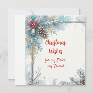 Weihnachtswünsche Chickadee Schwester Freundin Feiertagskarte