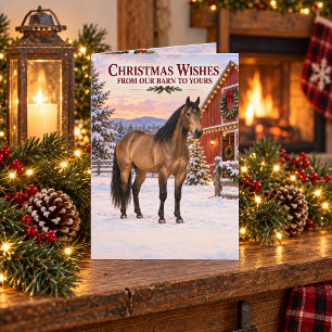 Weihnachtswünsche Dark Buckskin Quarter Horse Karte