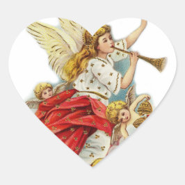 Weihnachtswünsche Engel Herz-Aufkleber