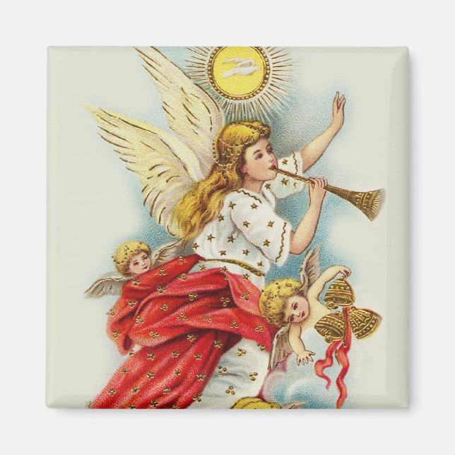 Weihnachtswünsche Engel Magnet (Vorne)