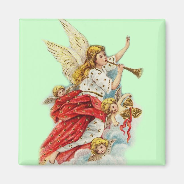 Weihnachtswünsche Engel Magnet (Vorne)
