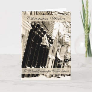 Weihnachtswünsche, Enkeltochter & Ehemann Feiertagskarte