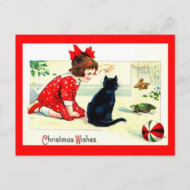 Weihnachtswünsche Feiertagspostkarte (Vorderseite)