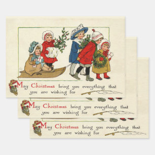 Weihnachtswünsche Geschenkpapier Set