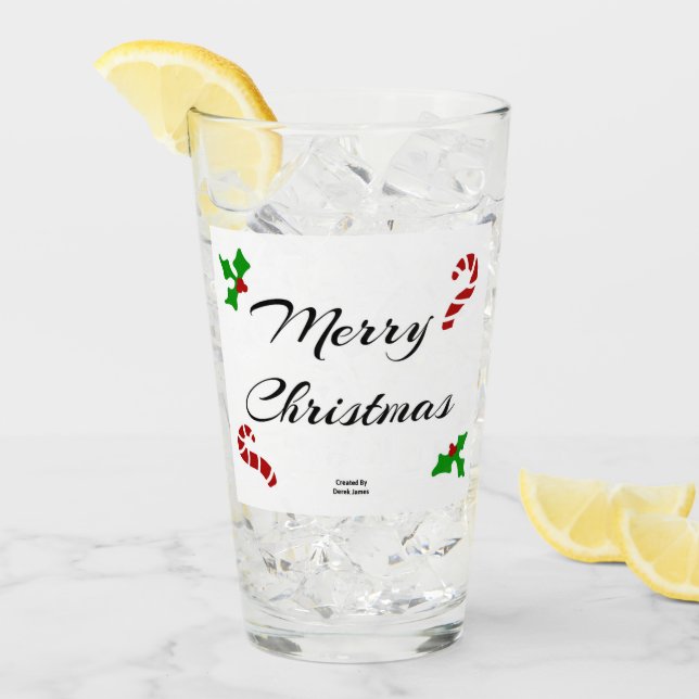 Weihnachtswünsche Glastumbler Glas (Vorderseite Ice)