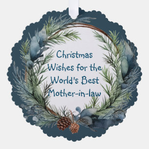 Weihnachtswünsche Grünzeug Kranz Schwiegermutter Ornament Karte