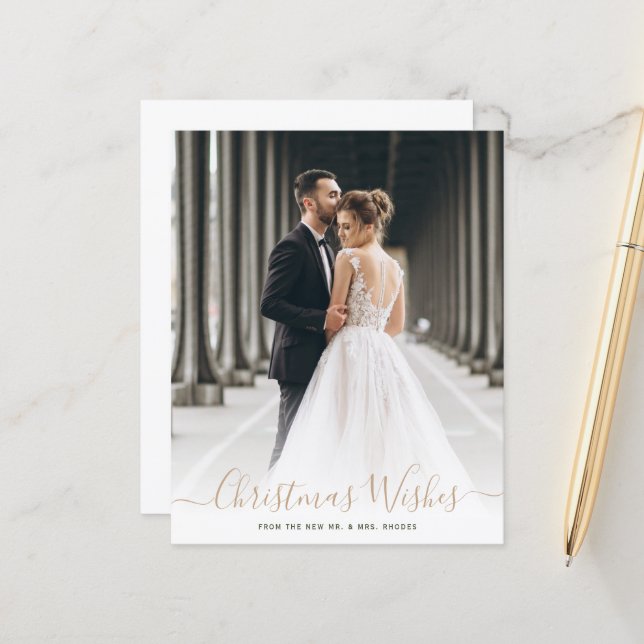 Weihnachtswünsche Hochzeitsankündigung (Vorderseite/Rückseite Beispiel)