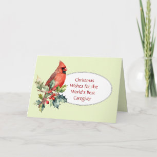 Weihnachtswünsche Holly Berry Cardina für Pflegekr Feiertagskarte