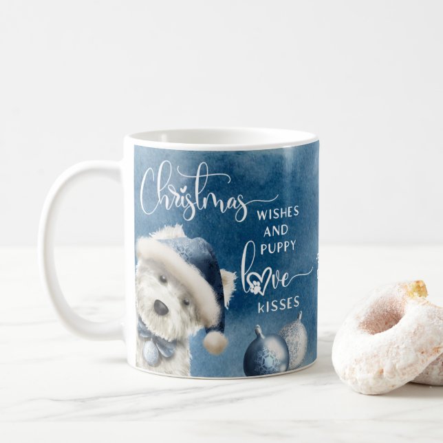 Weihnachtswünsche, Hund Lover Weihnachtsgeschenk,  Kaffeetasse (Mit Donut)