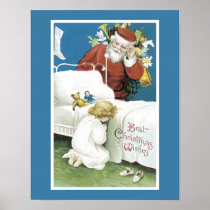 Weihnachtswünsche im Vintage-Stil Poster