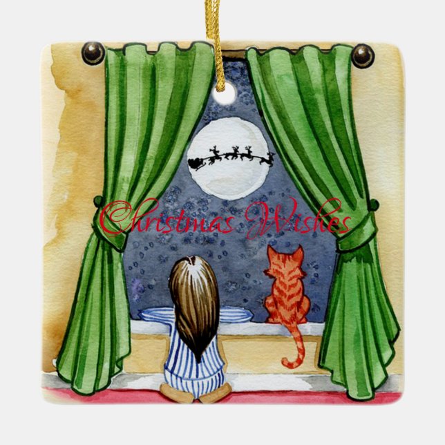 Weihnachtswünsche Keramikornament (Vorderseite)