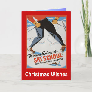 Weihnachtswünsche,Les Ski School Feiertagskarte
