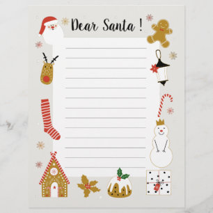 Weihnachtswünsche Liebe Santa Briefbogen