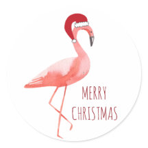 Weihnachtswünsche lustiger Flamingo-Weihnachtsmann
