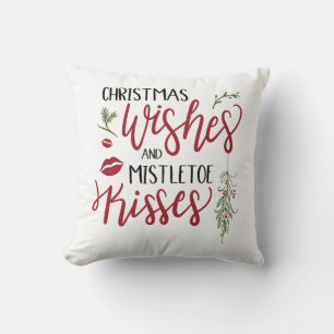 Weihnachtswünsche Mistelzweig Küsse Zitat Kissen