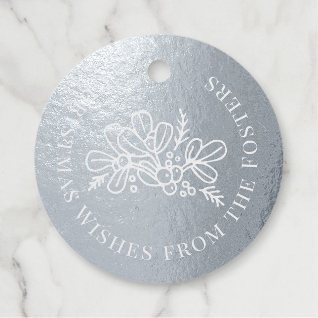 Weihnachtswünsche Mistletofolien zeichnend Gewohnh Geschenkanhänger (Vorderseite)