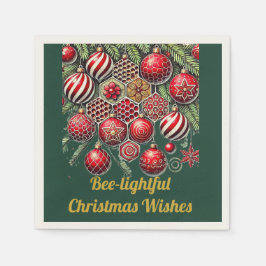 Weihnachtswünsche mit Bienenlicht - Weihnachtsschm Serviette