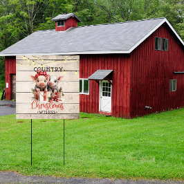 Weihnachtswünsche mit zwei Ferkeln Gartenschild