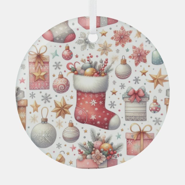 Weihnachtswünsche Ornament Aus Glas (Vorderseite)