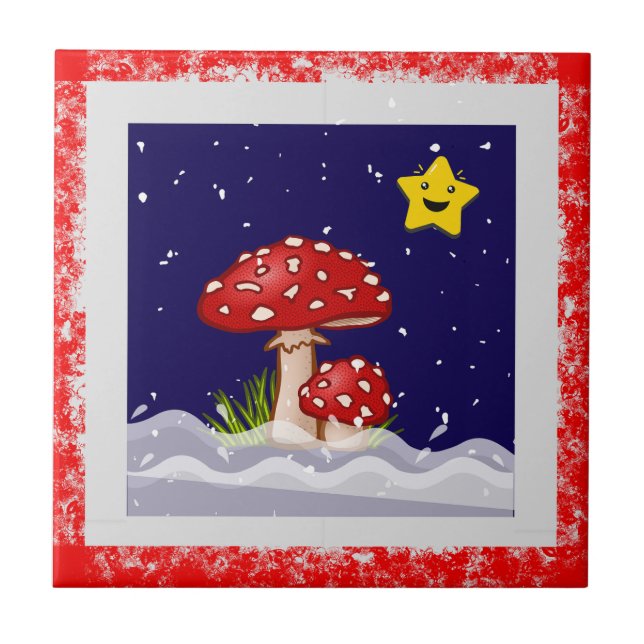 Weihnachtswünsche, Schneetage Fliese (Vorderseite)