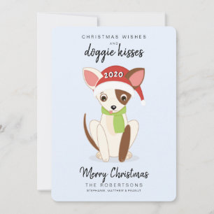 Weihnachtswünsche und Doggie Kisses 2020 Feiertagskarte
