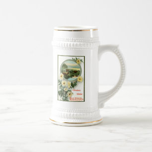 Weihnachtswünsche und Rinderszene Bierglas