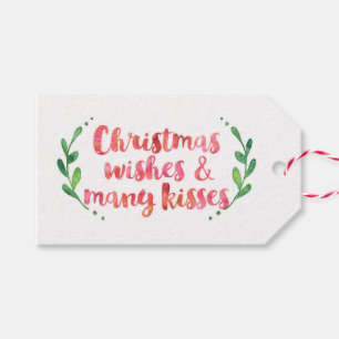Weihnachtswünsche und viele Küsse Geschenktags Geschenkanhänger