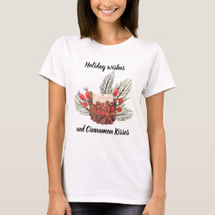 Weihnachtswünsche und Zimt Küsse Kerze T-Shirt