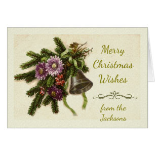 Weihnachtswünsche von einer Familie Vintage Greens