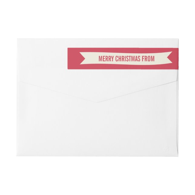 Weihnachtswünsche Wraparound-Adressetikett (Rückseite)