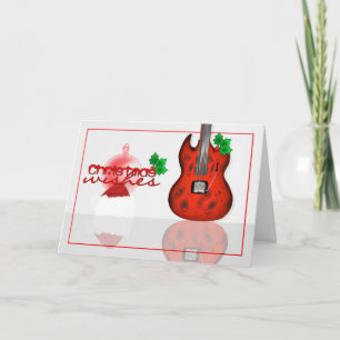 Weihnachtswunschkarte mit Gitarre Feiertagskarte