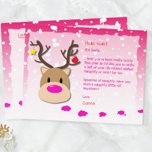 Weihnachtswunschliste der Kinder an den Weihnachts Feiertagspostkarte