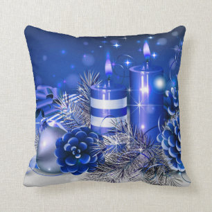 WeihnachtsWurfs-Kissen/Kerzen und Kiefern-Kegel Kissen