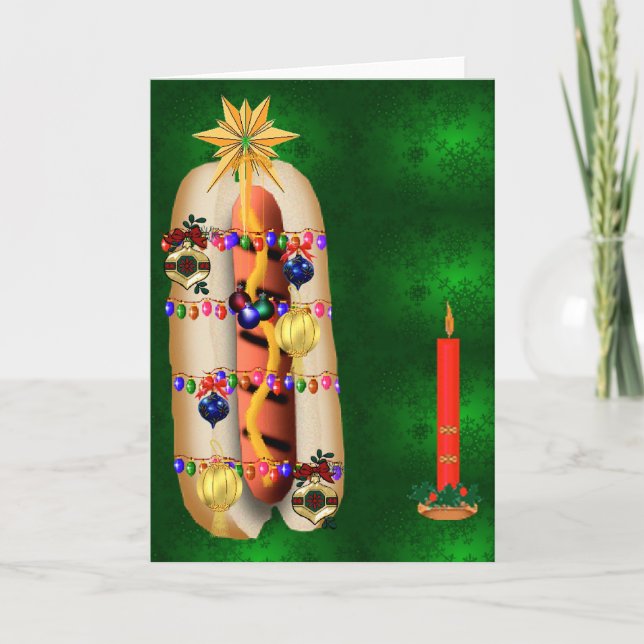 Weihnachtswürstchen Feiertagskarte (Vorderseite)
