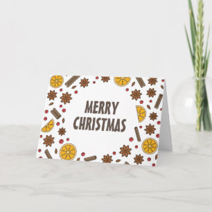 Weihnachtswürze, Zimt, Sternanis, Orangendoodle Karte